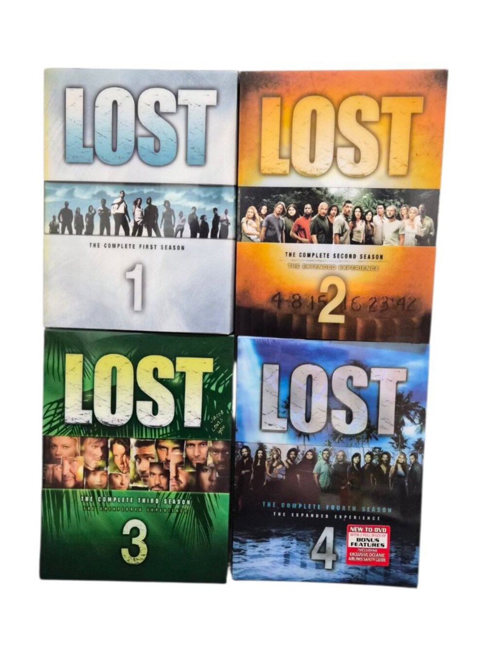 LOST Series Seasons 1, 2, 3, 4 DVD Excellent Condition - Season 4 New & Sealed